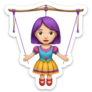 Icon for Puppet Theater: a girl puppet body on strings sticker