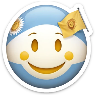 a smiley face emoji with an Argentina flag in the background sticker