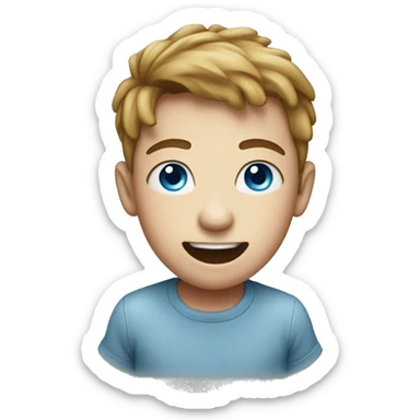 Boy with blue eyes farting sticker