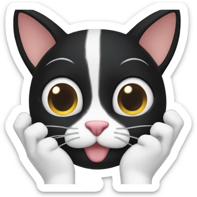 Black cat face palming sticker