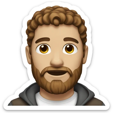 White man with brown hair and brown beard and brown eyes sticker