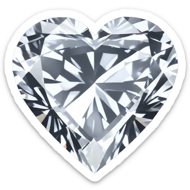 Heart shaped 56-carat silver diamond sticker