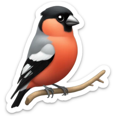 Surprised bullfinch sticker