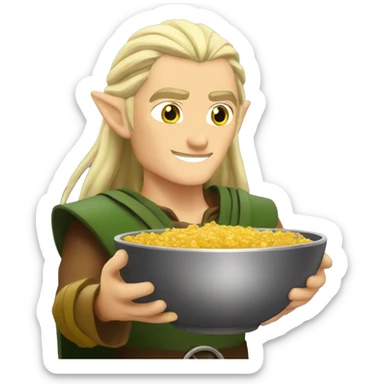 Legolas with bowl sticker