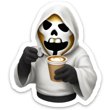 Ghostface drinking coffee  sticker