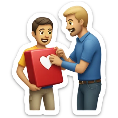 dad grabs an AED  sticker