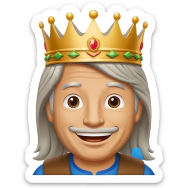 Burger King Crown guy with long grey hair sticker