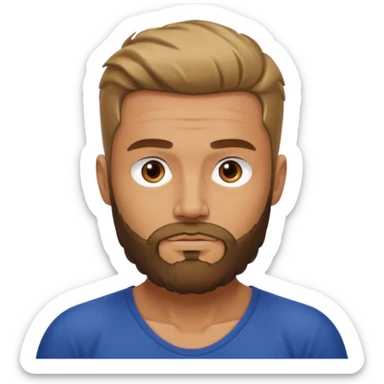 Man with a short full beard, Styled hair, Best looking man in the planet, onepiece style sticker