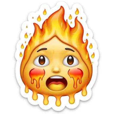 I want an emoji that is crying, melting, on fire. sticker