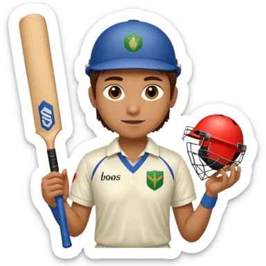Person playing cricket sticker