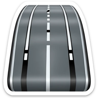 "iOS style road emoji, gray with visible lanes, no background" sticker
