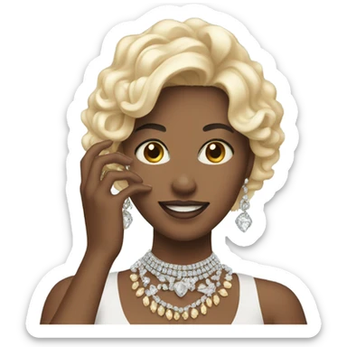 selfie with jewelry and phone sticker