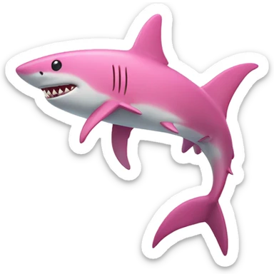 pink shark sticker