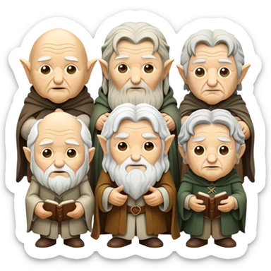 group of wise figures from White Council Lord of the Rings sticker