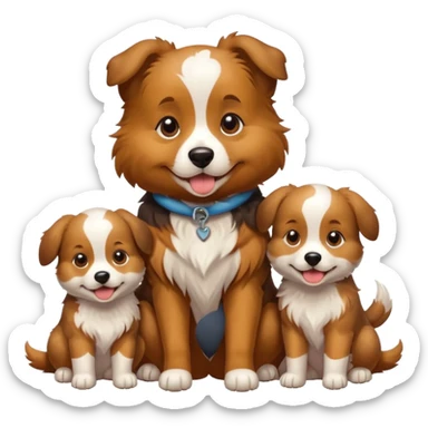 dog with its puppies sticker