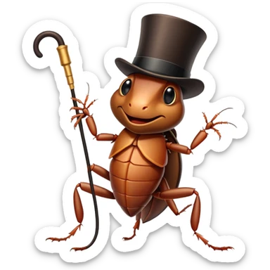 Cockroach dancing with a top hat and cane  sticker