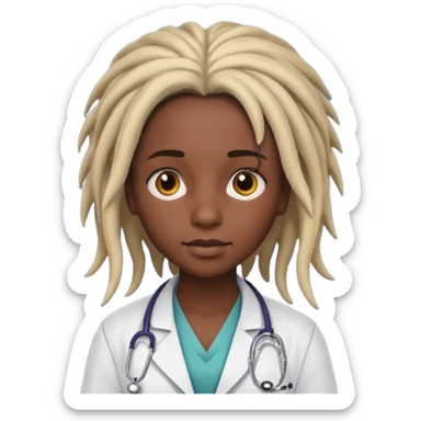 girl doctor with dreadlock sticker
