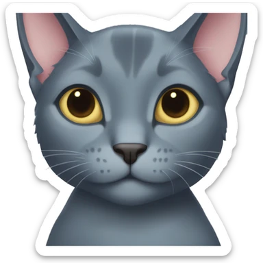 Russian Blue cat with Stitch  sticker