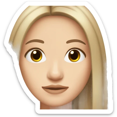 White girl hazel eyes with long straight brown hair   sticker