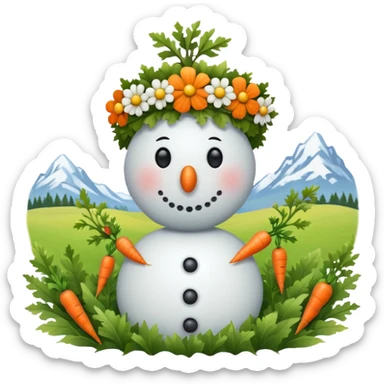 spring snowman  sticker