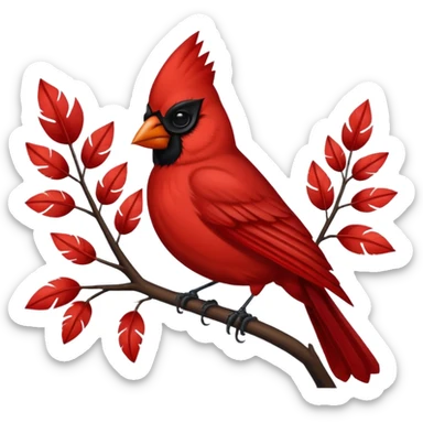 Red cardinal for text sticker