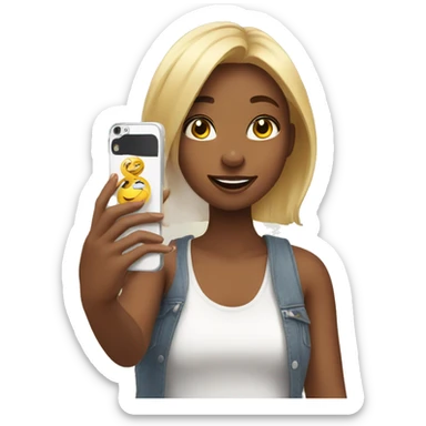 Girl taking selfie indoors sticker