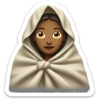 Woman in blanket sticker