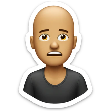 stressed out, buzzed head sticker