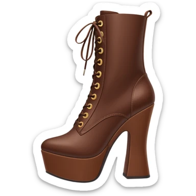 chocolate brown y2k heeled boots sticker