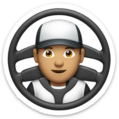 driver holding steering wheel sticker