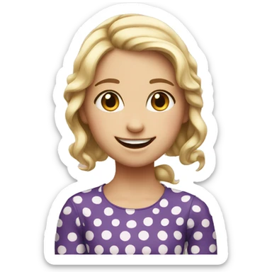 smiling girl in polka dots sticker