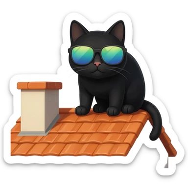 Cat wearing sunglasses sticker