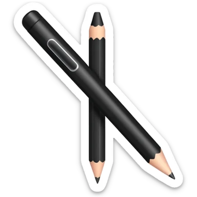 generate an ios genmoji of a black kajal pencil sticker