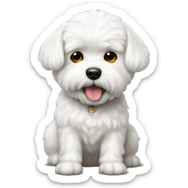 White dog bichon maltes sticker