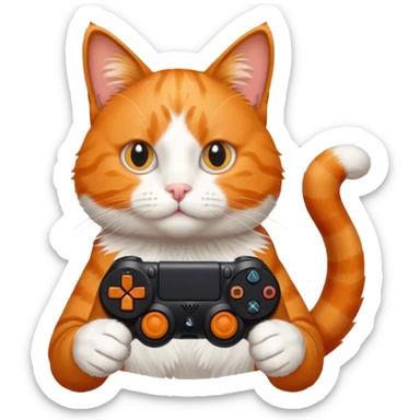 orange cat homme-avec-manette-ps4 sticker