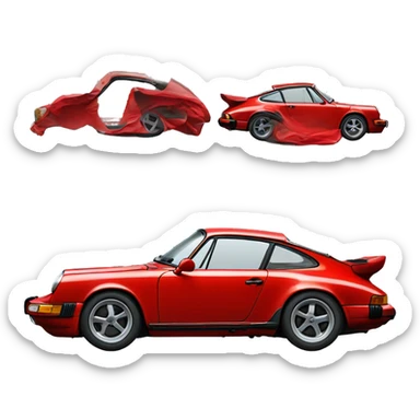 red porsche 911 sticker