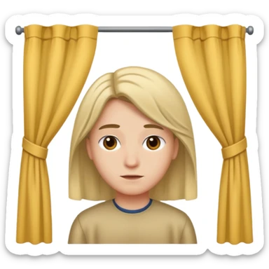 🫃 but with parted middle hair (curtains)  sticker