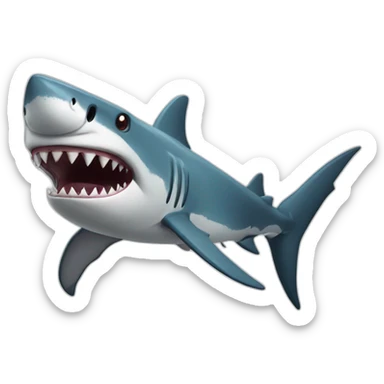 Shark with big teeth sticker