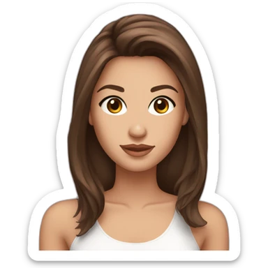 My beautiful brunette, brown eyed, Russian friend, with beautiful hair, that look like a model sticker