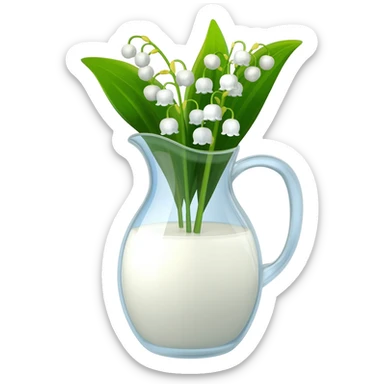 lily of the valley in a milk jug sticker