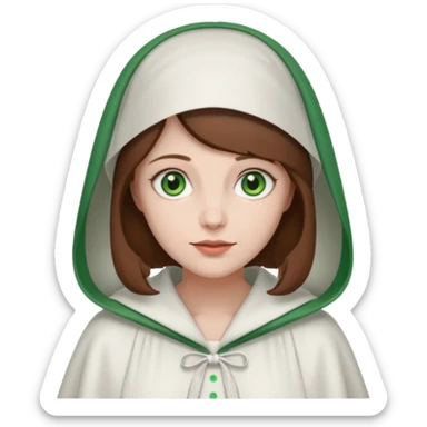 Handmaid woman with brown hair and green eyes sticker