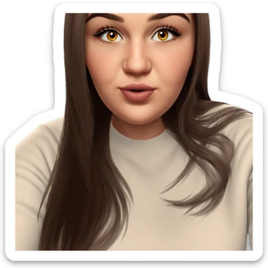 girl in white sweater heart sticker