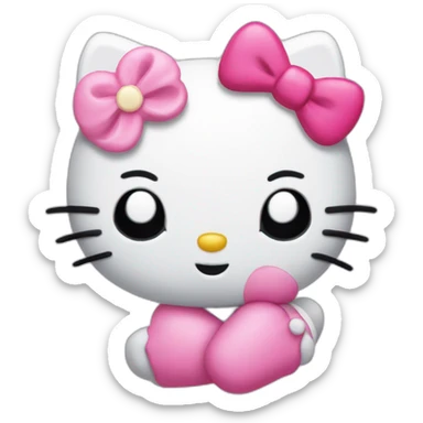 Hello kitty qui fait un bisous sticker