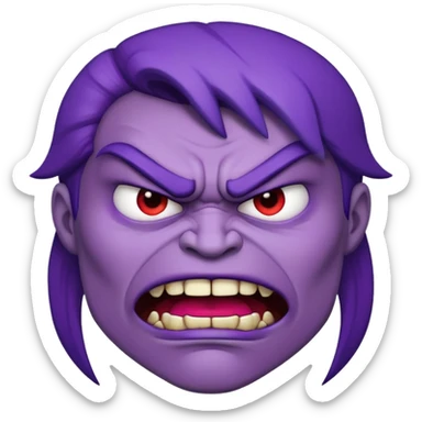 Angry face turning purple and biting its lip  sticker