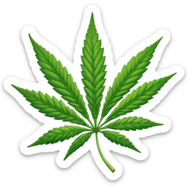 High stoned marijuana leaf sticker