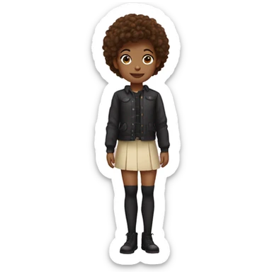 feminine boy in skirt and thigh highs sticker