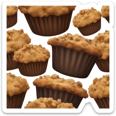 Chocolate muffin with crumble  sticker