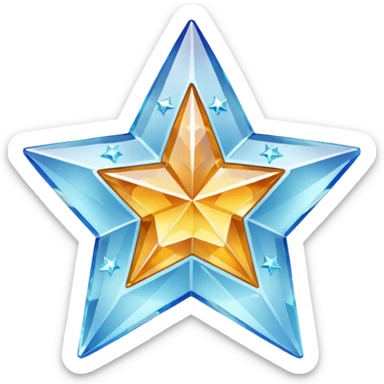 carved crystal star a shining "$" symbol sticker