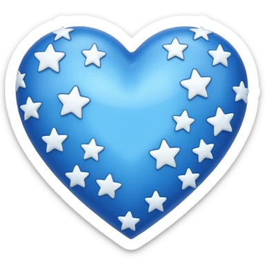 can you generate a blue heart with stars sticker