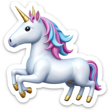 A 3d unicorn 🦄 on a plane ✈️  sticker